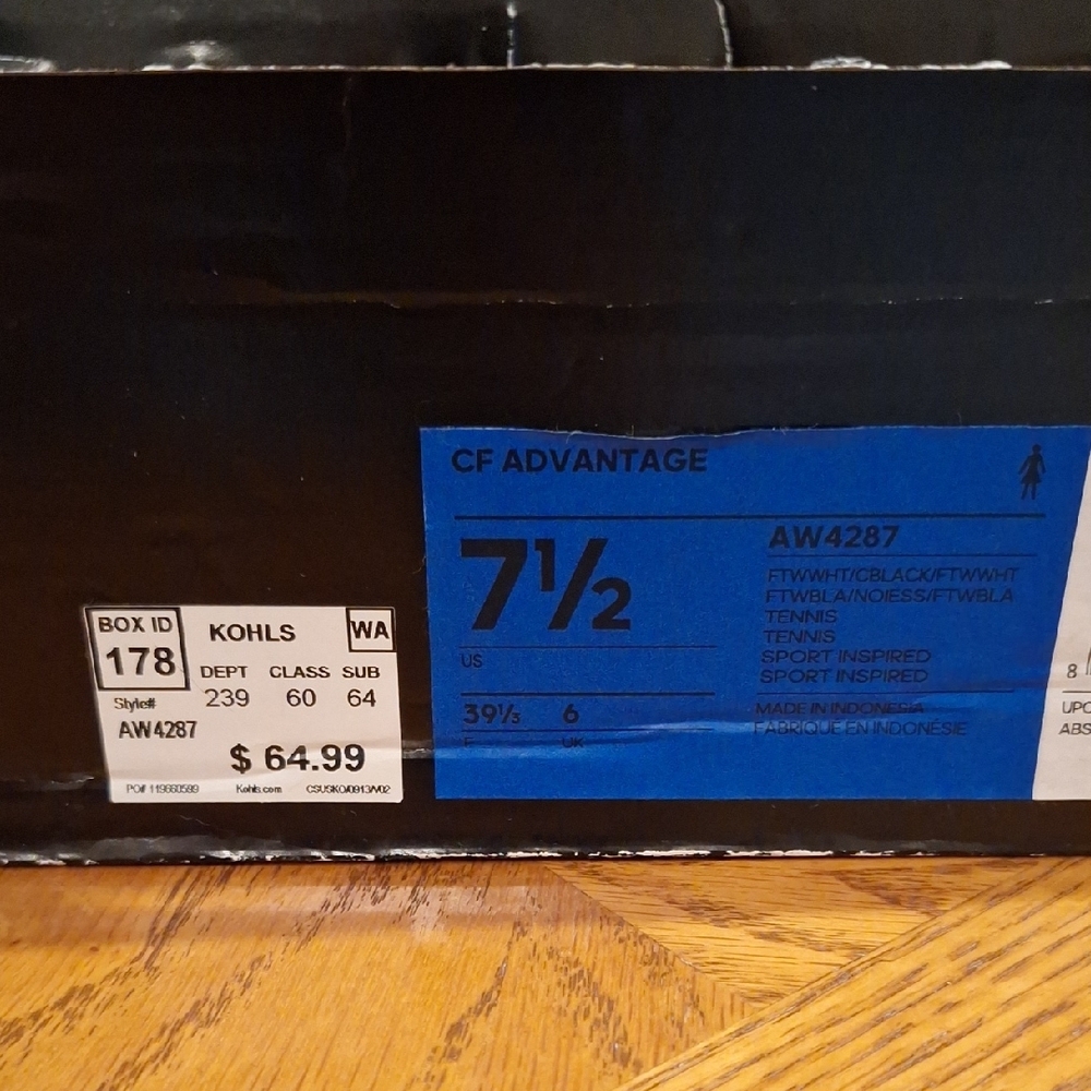 Adidas White and Black Striped Cloudfoam Sneakers - Picture 12 of 12